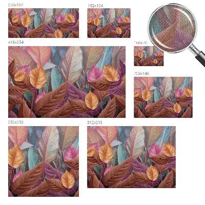 Papier peint photographique sur tissu non tissé feuilles colorées