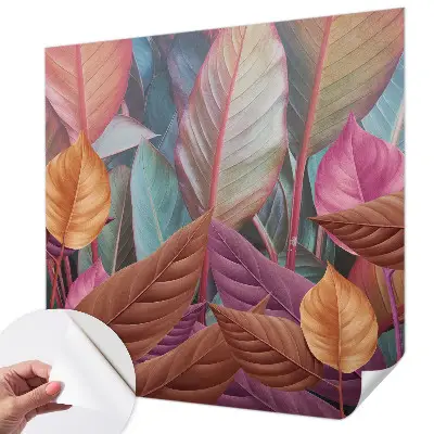 Papier peint photographique sur tissu non tissé feuilles colorées