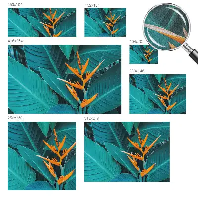 Papier peint photographique sur tissu non tissé Fleurs feuillues