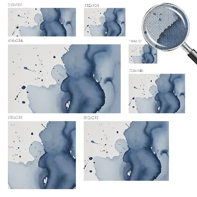 Papier peint intissé imprimé éclaboussures bleu marine