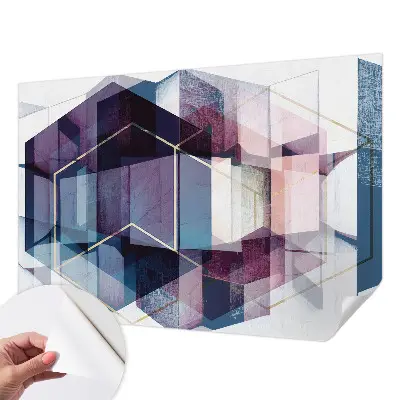 Papier peint photo imprimé sur tissu non tissé cubes géométriques