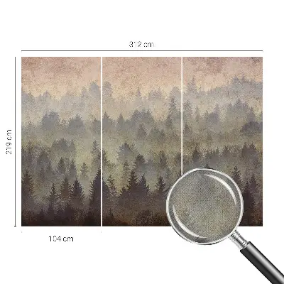 Papier peint photo sur tissu non tissé brouillard forestier