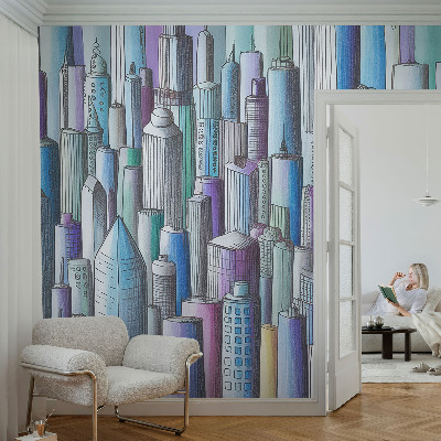 Papier peint tendance chambre adulte Mestské mrakodrapy