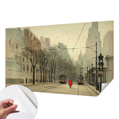 Papier peint chambre adulte cocooning Mestská symetria