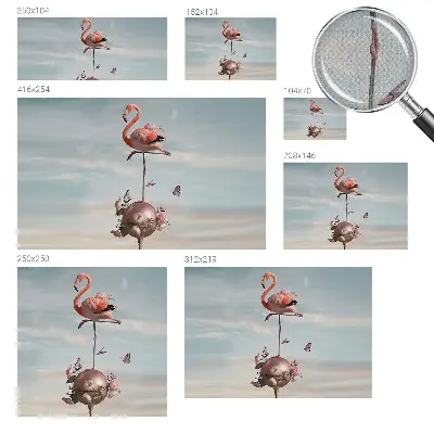Papier peint photo sur tissu non tissé Flamant rose élégant