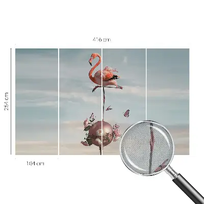 Papier peint photo sur tissu non tissé Flamant rose élégant