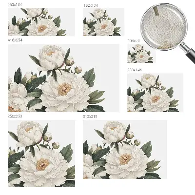 Papier peint intissé imprimé pivoines blanches