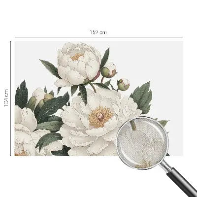 Papier peint intissé imprimé pivoines blanches