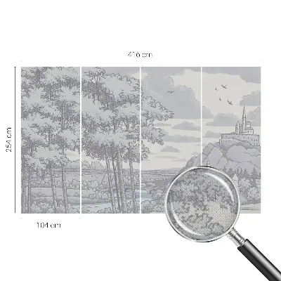 Papier peint intissé imprimé paysage de conte de fées