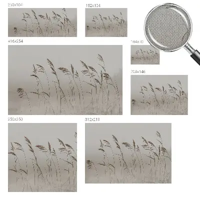 Papier peint photographique sur tissu non tissé Des herbes dans le brouillard