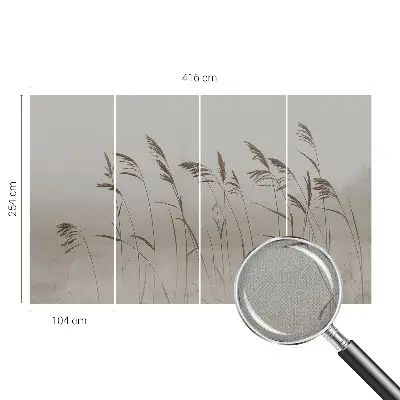 Papier peint photographique sur tissu non tissé Des herbes dans le brouillard