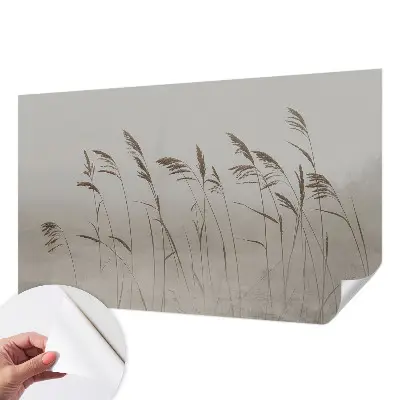 Papier peint photographique sur tissu non tissé Des herbes dans le brouillard