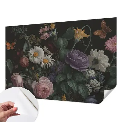 Papier peint photo imprimé sur tissu non tissé élégance florale