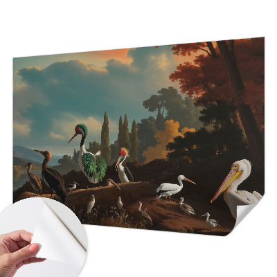 Papier peint chambre adulte cocooning Malebné vtáky