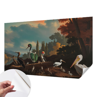 Papier peint chambre adulte cocooning Malebné vtáky