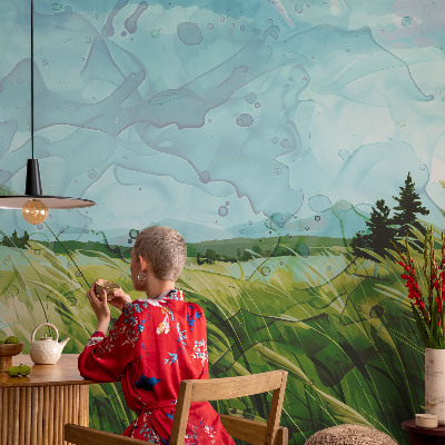 Papier peint tendance salon Zelené krajiny