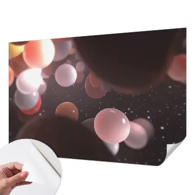 Papier peint photo imprimé sur tissu non tissé boules spatiales
