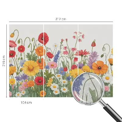 Papier peint intissé prairie fleurie