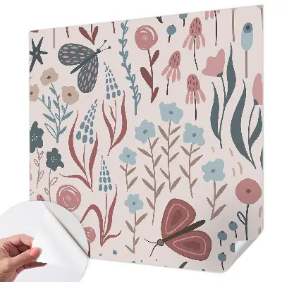 Papier peint photo sur tissu non tissé fleurs insectes
