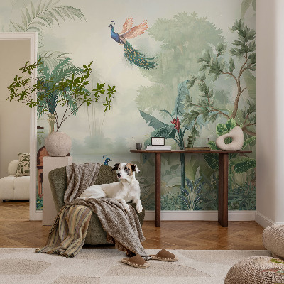 Papier peint tête de lit chambre adulte Pávie záhrady