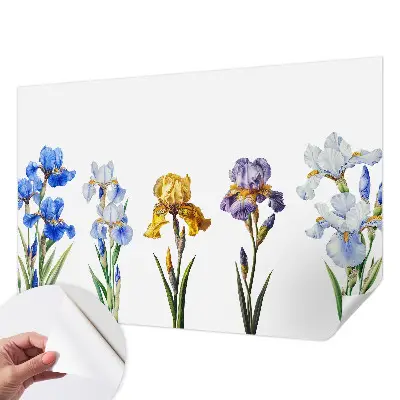 Papier peint photo sur tissu non tissé fleurs d'iris