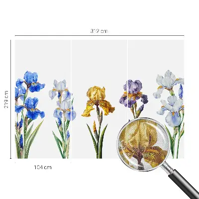Papier peint photo sur tissu non tissé fleurs d'iris