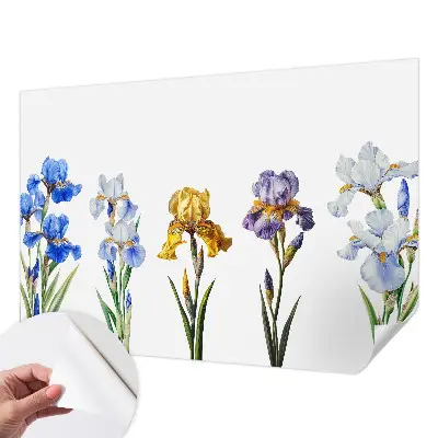 Papier peint photo sur tissu non tissé fleurs d'iris