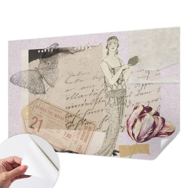 Papier peint photo imprimé sur tissu non tissé collage nostalgique