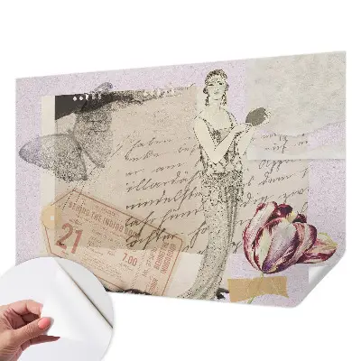 Papier peint photo imprimé sur tissu non tissé collage nostalgique