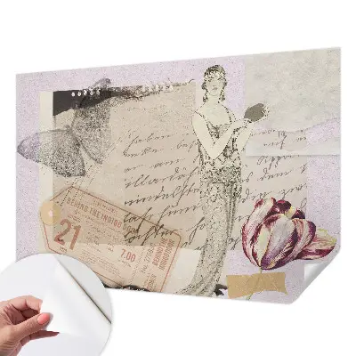 Papier peint photo imprimé sur tissu non tissé collage nostalgique