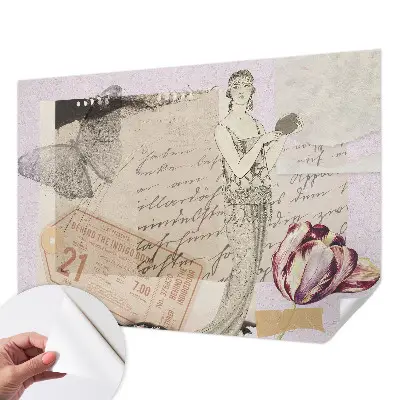 Papier peint photo imprimé sur tissu non tissé collage nostalgique