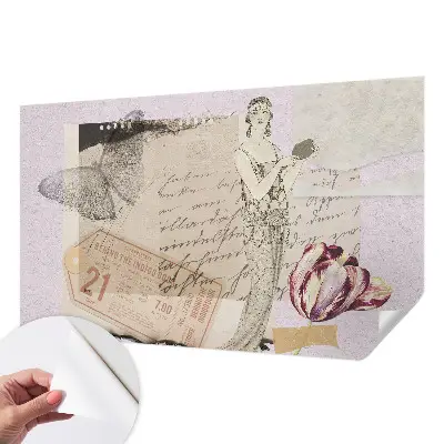Papier peint photo imprimé sur tissu non tissé collage nostalgique