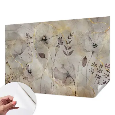 Papier peint photo imprimé sur tissu non tissé Fleurs délicates