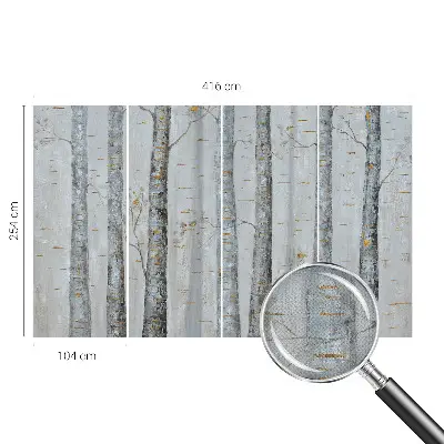 Papier peint photographique sur tissu non tissé bouleaux