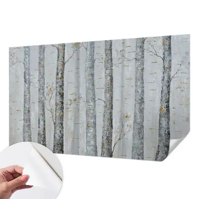 Papier peint photographique sur tissu non tissé bouleaux