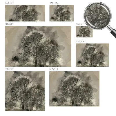 Papier peint photographique sur tissu non tissé Arbres mystérieux