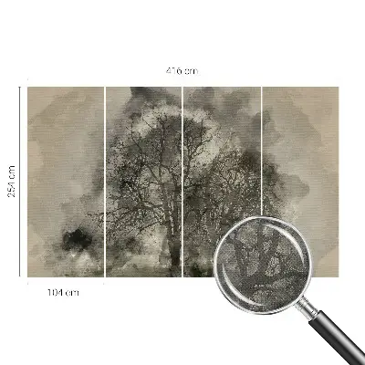 Papier peint photographique sur tissu non tissé Arbres mystérieux