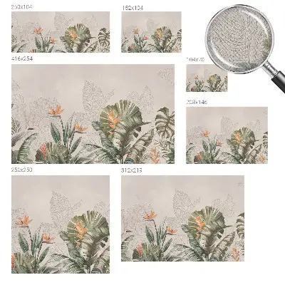 Papier peint photographique sur tissu non tissé fleurs tropicales