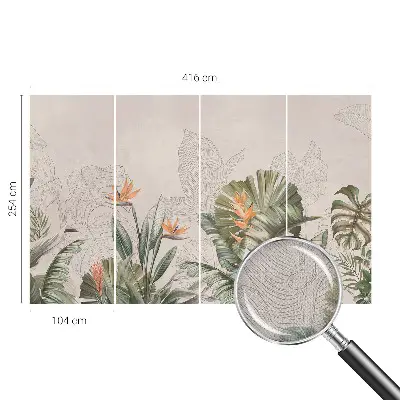 Papier peint photographique sur tissu non tissé fleurs tropicales