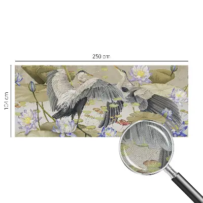 Papier peint intissé imprimé Oiseaux et lys