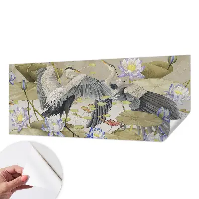 Papier peint intissé imprimé Oiseaux et lys