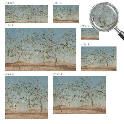 Papier peint photographique intissé Des oiseaux dans les arbres
