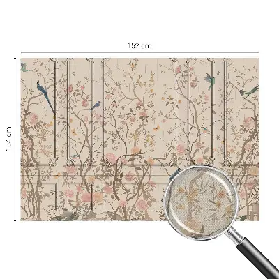 Papier peint photo grand format pour le mur Oiseaux et fleurs