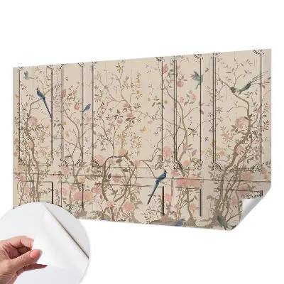 Papier peint photo grand format pour le mur Oiseaux et fleurs