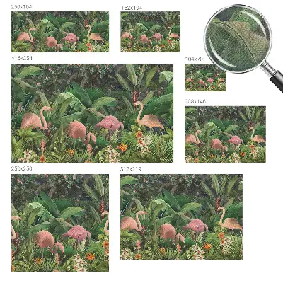 Papier peint photo imprimé sur tissu non tissé flamants roses