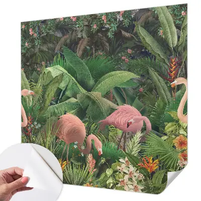 Papier peint photo imprimé sur tissu non tissé flamants roses