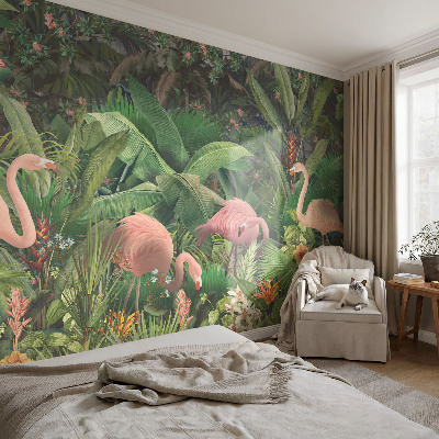 Papier peint chambre parentale Ružové plameniaky