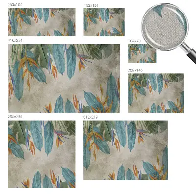 Papier peint intissé fleurs tropicales