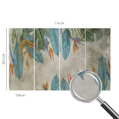 Papier peint intissé fleurs tropicales