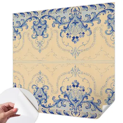 Papier peint photo sur tissu non tissé ornements bleus